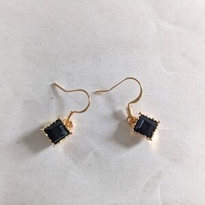 Earrings - Dangling Black stud